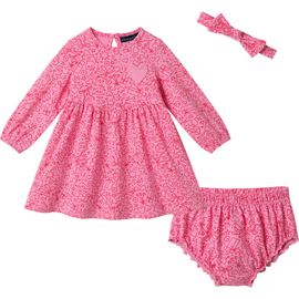 Andy & Evan Andy & Evan Kids' Long Sleeve Dress, Bloomers & Headband Set