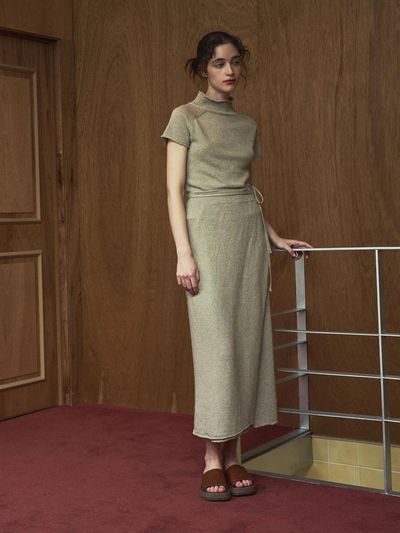 andyou edition Wrap knit skirt (3 colors)