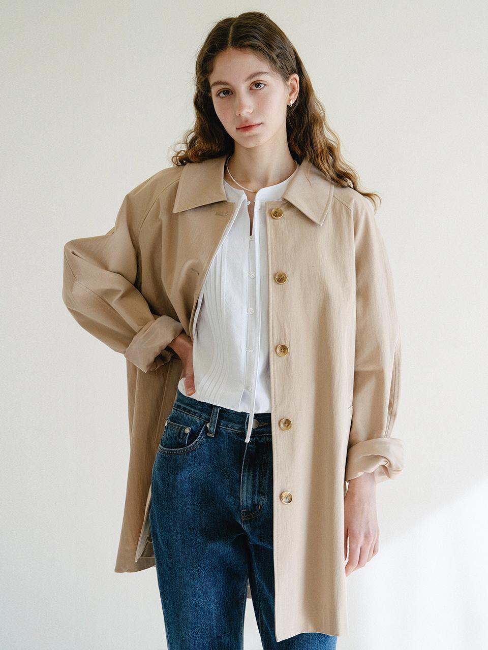 ANEDIT Kayla Trench Half Coat_Beige