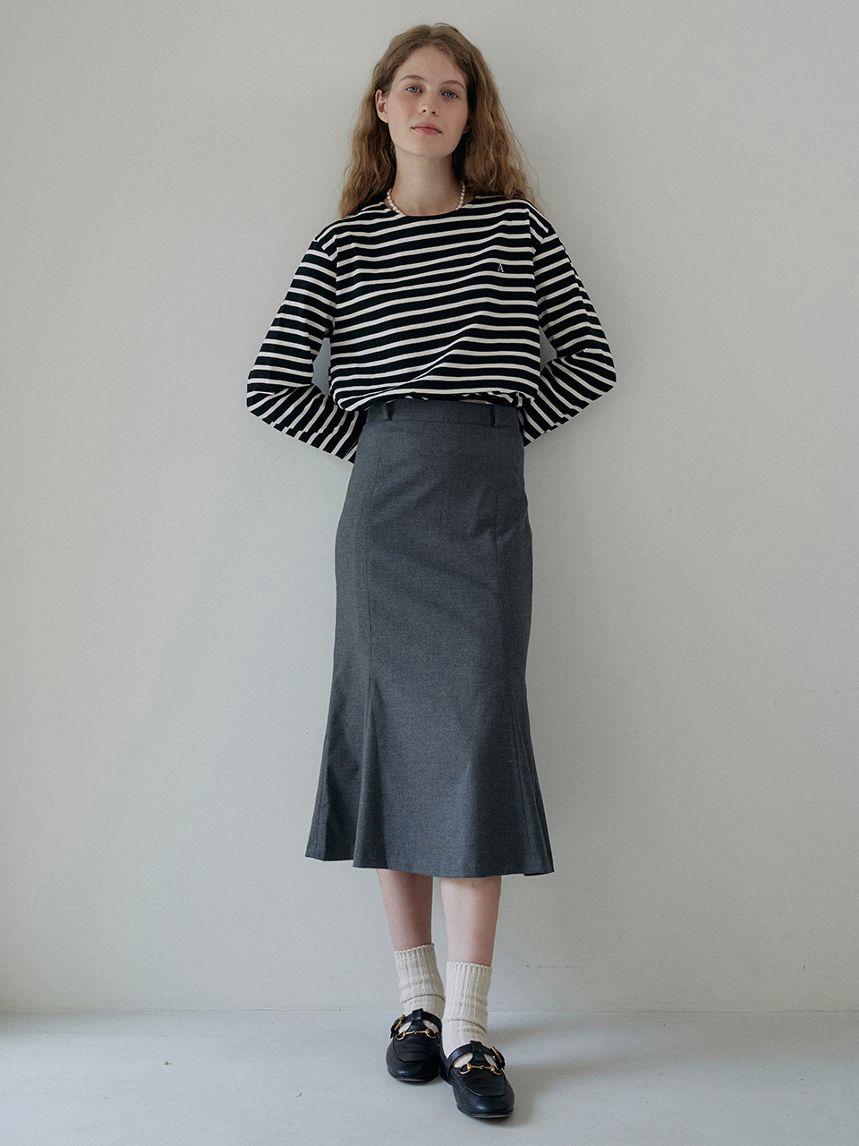 ANEDIT Mermaid Line Skirt - Charcoal