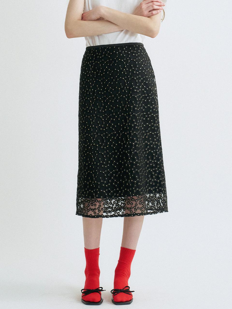 ANEDIT S Flower Pattern Layered Skirt