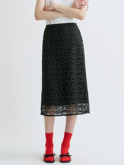 ANEDIT S Flower Pattern Layered Skirt