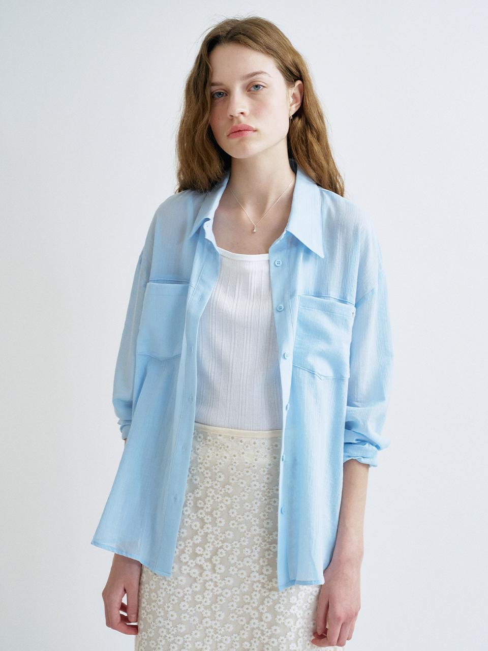 ANEDIT S See Through Pocket Shirt_Sky
