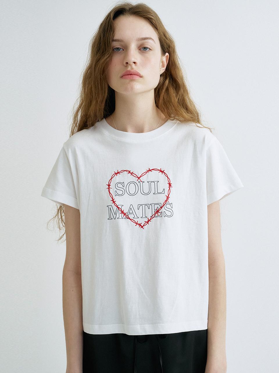 ANEDIT S Soulmates Heart T-shirt_White
