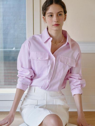 ANEDIT Stripe Pocket Point Shirt_2Colors