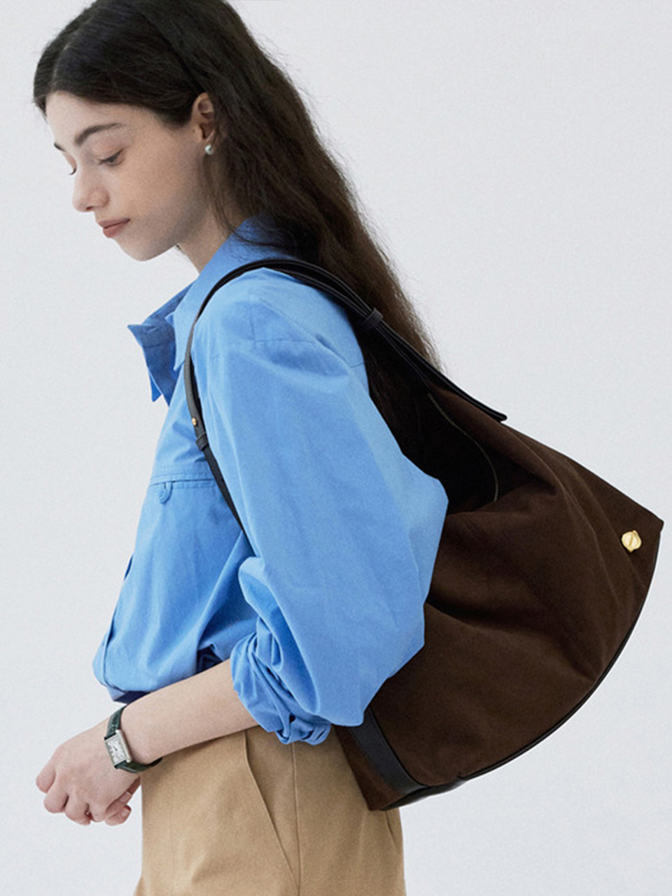 ANEDIT Suede Daily Hobo Bag _ 2Colors