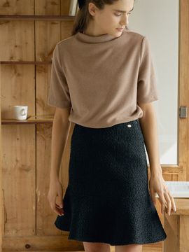ANEDIT T Tweed Flare Skirt_Black