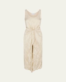 ANEMOS The D. K. Crinkle Wrap Midi Dress