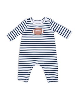 Angel Dear Angel Dear Boys' Football Striped Long Sleeved Snap Shoulder Romper