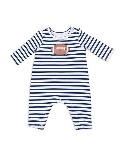 Angel Dear Angel Dear Boys' Football Striped Long Sleeved Snap Shoulder Romper