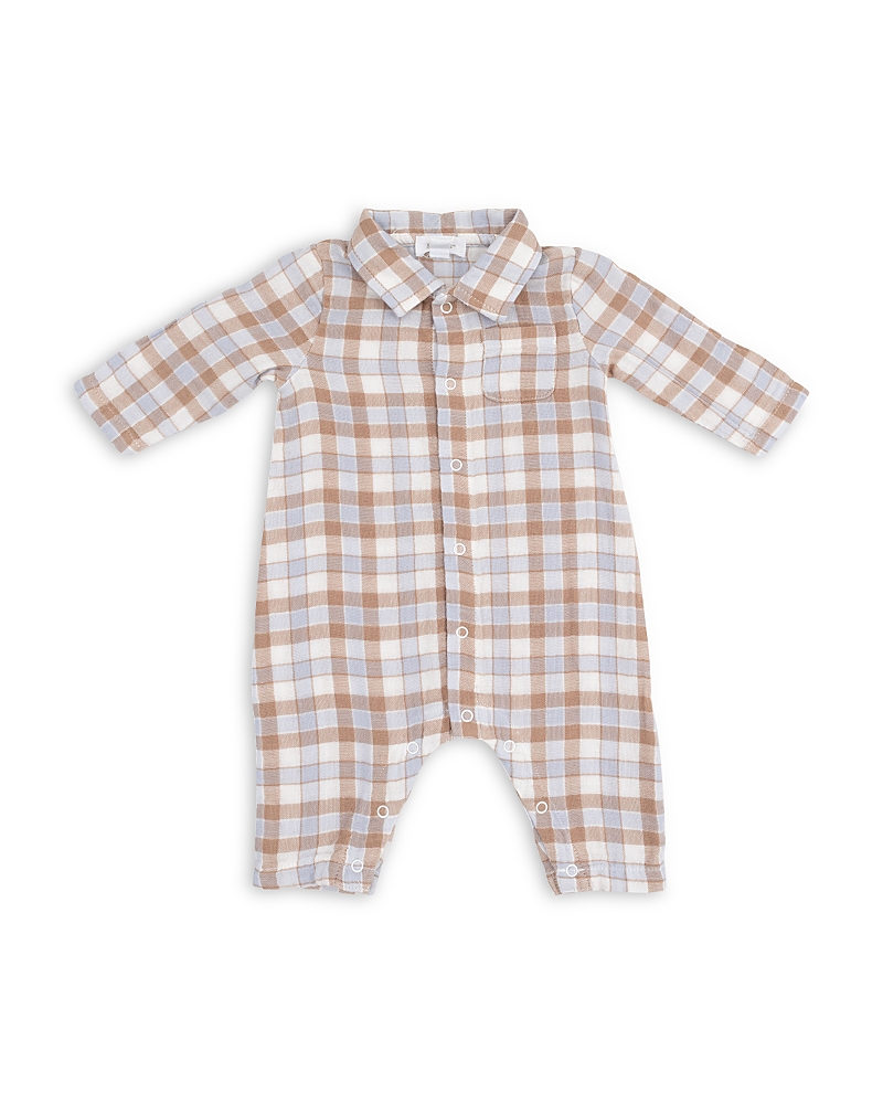 Angel Dear Angel Dear Boys' Western Plaid Long Sleeved Polo Button Down Romper