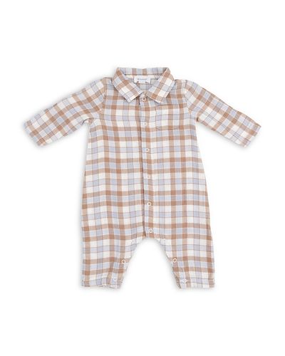 Angel Dear Angel Dear Boys' Western Plaid Long Sleeved Polo Button Down Romper