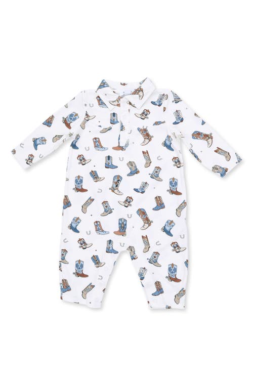 Angel Dear Angel Dear Buckaroo Boots Long Sleeve Polo Romper