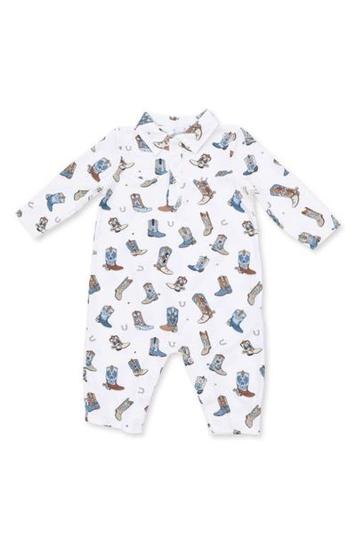 Angel Dear Angel Dear Buckaroo Boots Long Sleeve Polo Romper