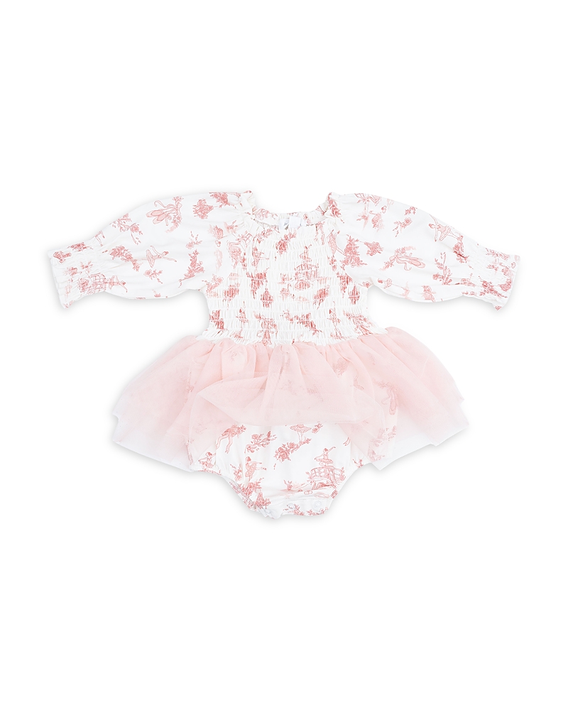 Angel Dear Angel Dear Girls' Ballet Toile Long Sleeved Smocked Bubble Bodysuit with Tutu