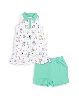 Angel Dear Angel Dear Girls' Country Club Dogs Pink Polo Tennis Dress & Cartwheel Shorts