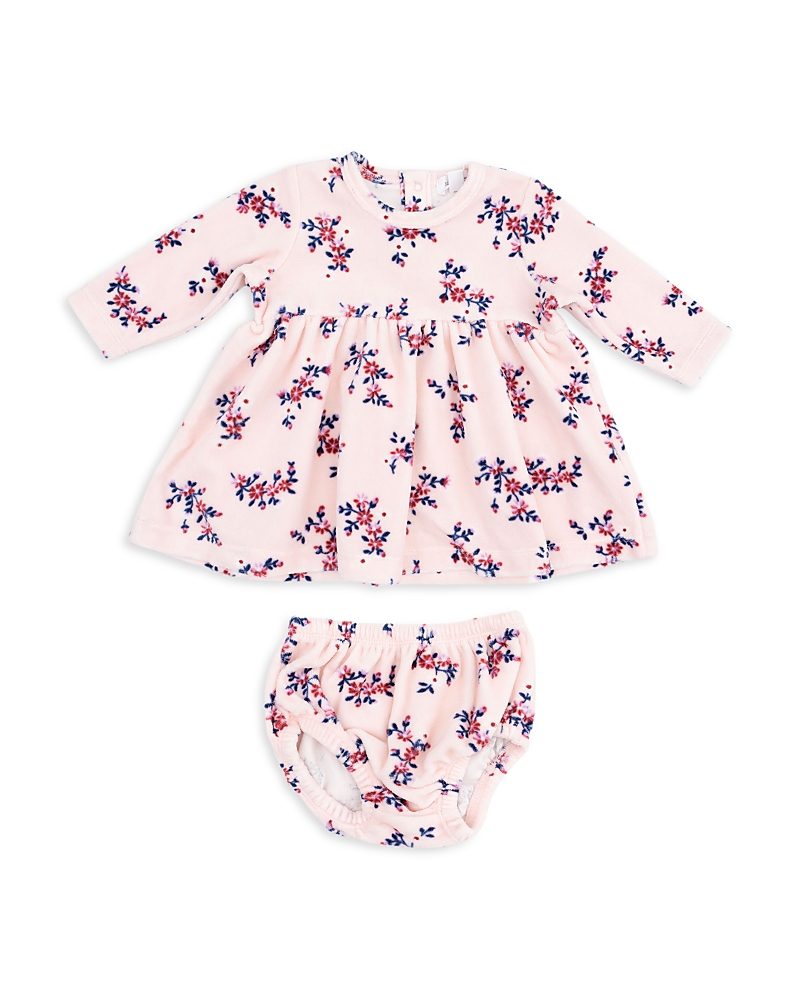Angel Dear Angel Dear Girls' Nora Floral Velour Long Sleeved Empire Waist Dress & Bloomer