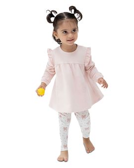Angel Dear Angel Dear Girls' Ruffled Sweatshirt & Bow Print Leggings Set