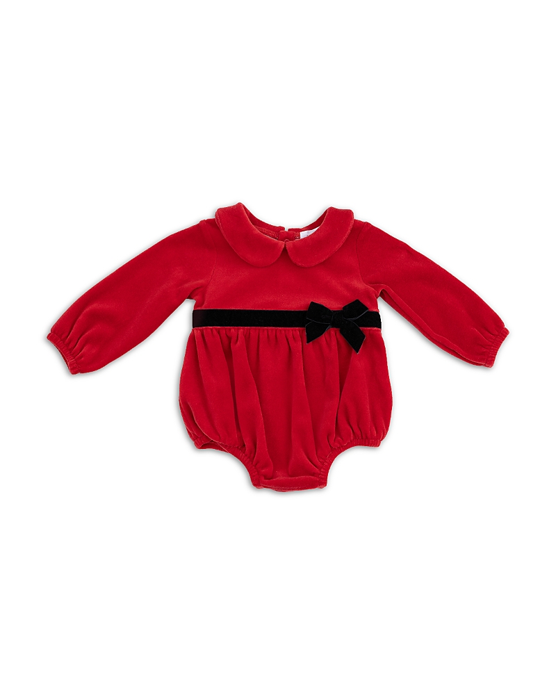 Angel Dear Angel Dear Girls' Velour Bubble Romper with Peter Pan Collar