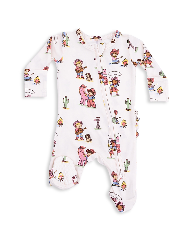 Angel Dear Angel Dear Girls' Vintage Cowgirls Two Way Ruffle Back Zipper Footie