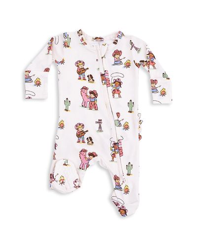 Angel Dear Angel Dear Girls' Vintage Cowgirls Two Way Ruffle Back Zipper Footie