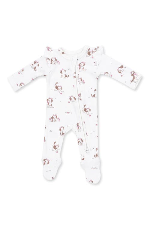 Angel Dear Angel Dear Kids' Explorer Puppy Two-Way Zip Ruffle Footie