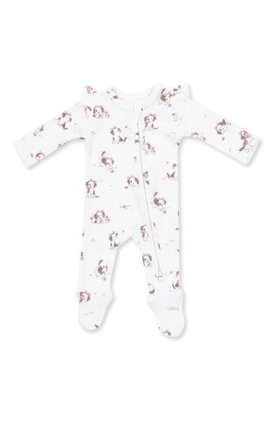 Angel Dear Angel Dear Kids' Explorer Puppy Two-Way Zip Ruffle Footie
