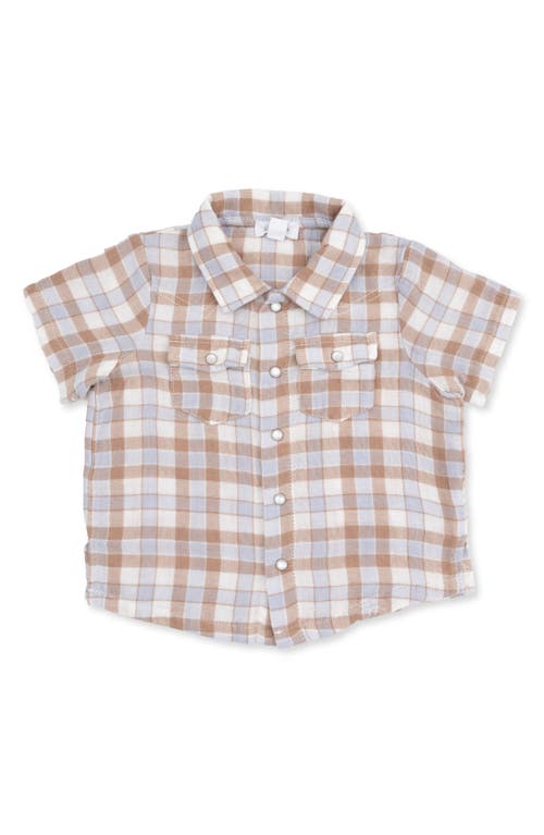 Angel Dear Angel Dear Kids' Western Plaid Organic Cotton Button-Up Shirt