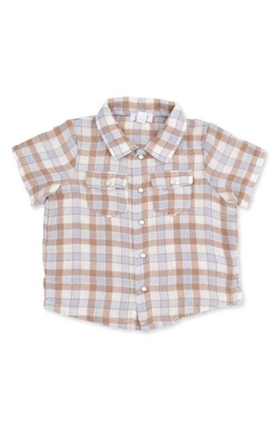 Angel Dear Angel Dear Kids' Western Plaid Organic Cotton Button-Up Shirt