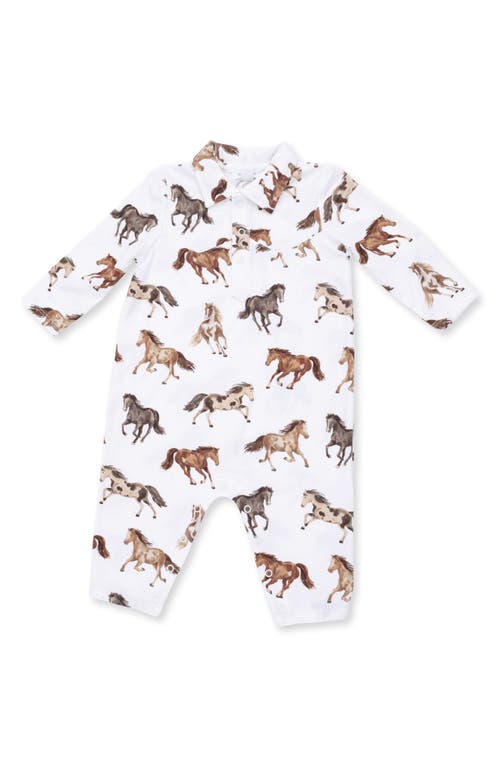 Angel Dear Angel Dear Kids' Wild Horses Long Sleeve Romper