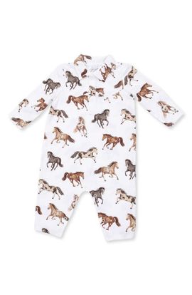 Angel Dear Angel Dear Kids' Wild Horses Long Sleeve Romper
