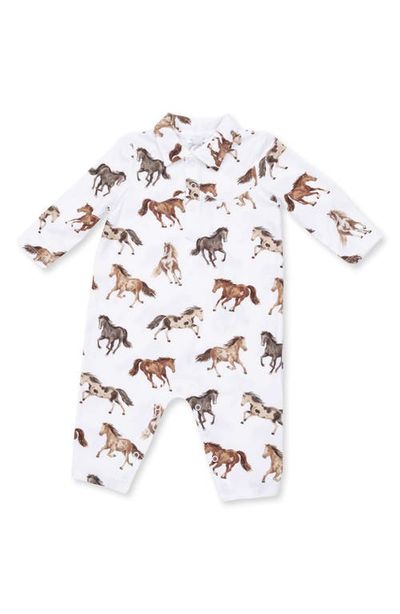 Angel Dear Angel Dear Kids' Wild Horses Long Sleeve Romper