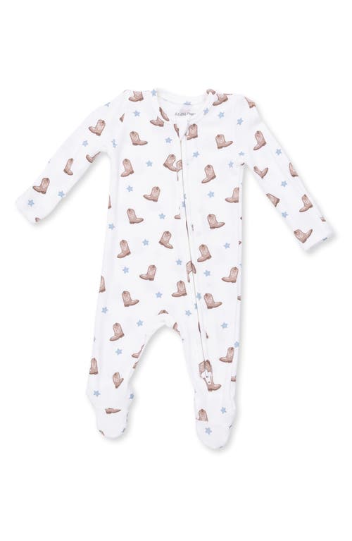 Angel Dear Angel Dear Mini Cowboy Boots Rib Two-Way Zip Footie