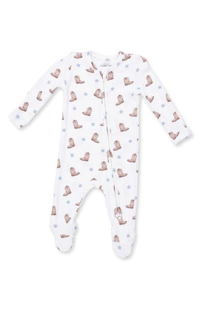 Angel Dear Angel Dear Mini Cowboy Boots Rib Two-Way Zip Footie