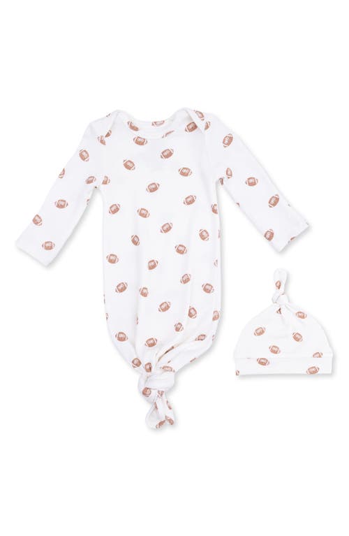 Angel Dear Angel Dear Mini Football Print Knotted Gown & Hat Set