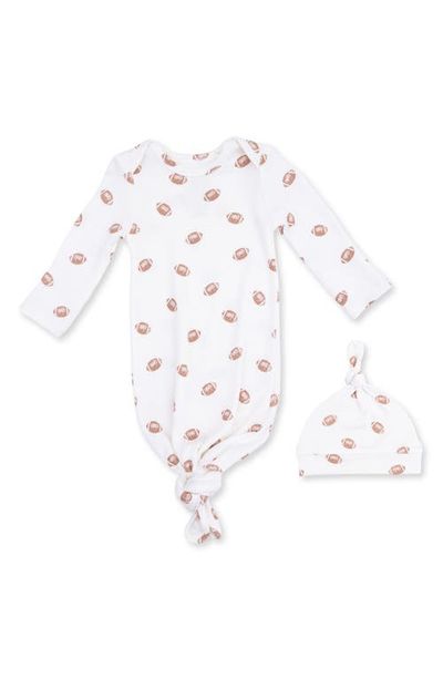 Angel Dear Angel Dear Mini Football Print Knotted Gown & Hat Set