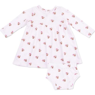 Angel Dear Angel Dear Mini Heart Football Print Dress & Bloomers Set