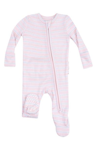 Angel Dear Angel Dear Multistripe Long Sleeve Rib Footie