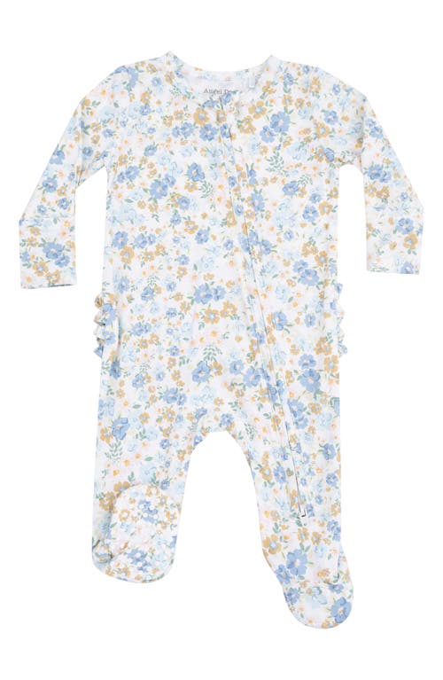 Angel Dear Angel Dear Sweet Rose Calico Ruffle Zip Footie