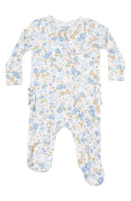Angel Dear Angel Dear Sweet Rose Calico Ruffle Zip Footie