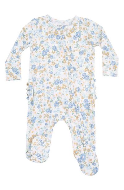 Angel Dear Angel Dear Sweet Rose Calico Ruffle Zip Footie