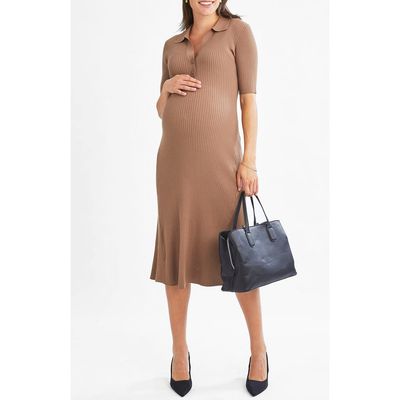 Angel Maternity Angel Maternity Elegance Knit Maternity Midi Dress