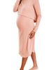 Angel Maternity Angel Maternity Leah Long Sleeve Ribbed Maternity/Nursing Dress & Knotted Baby Gown Set - 3