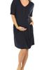 Angel Maternity Angel Maternity Mama Hospital Maternity/Nursing Nightgown with Bonus Baby Pouch - 5
