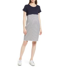 Angel Maternity Angel Maternity Stripe Maternity/Nursing Nightgown