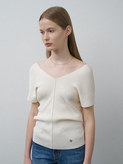 ANGELO BIANCO Elsy V Neck Knit