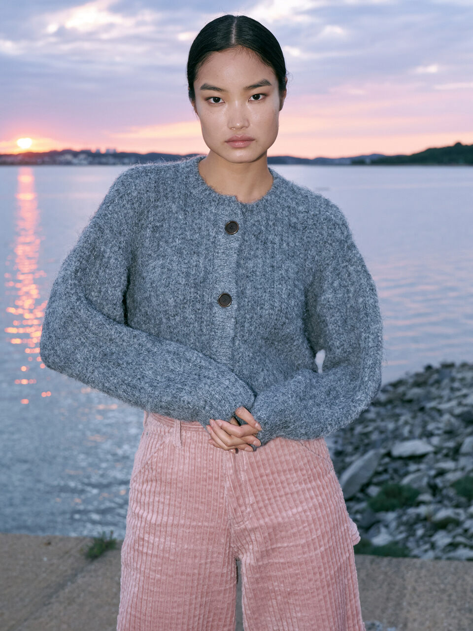 ANGELO BIANCO Jellimo Knit Cardigan _Gray