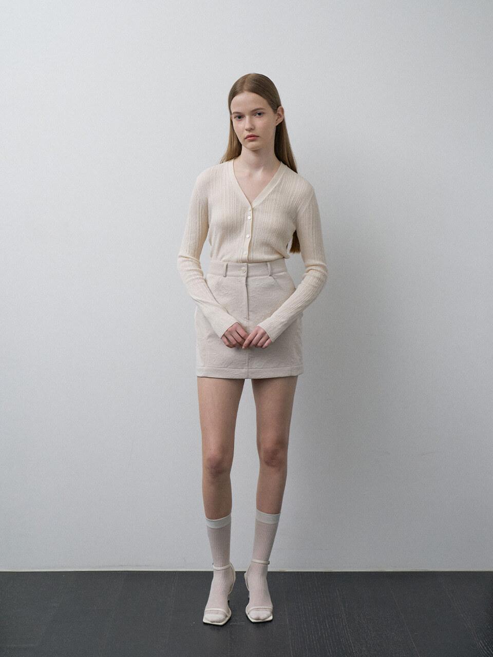 ANGELO BIANCO Karen Leather Skirt