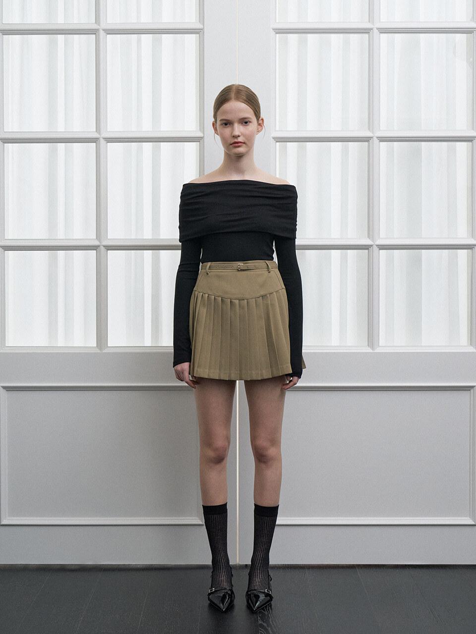 ANGELO BIANCO Rente Pleats Skirt