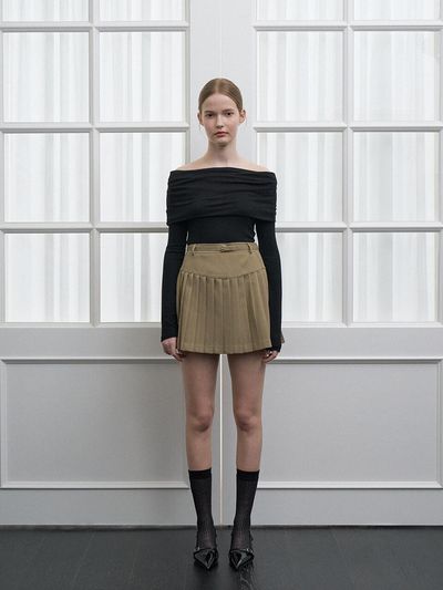 ANGELO BIANCO Rente Pleats Skirt